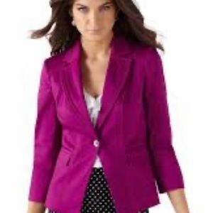 White House Black Market 3/4 sleeve blazer in berry